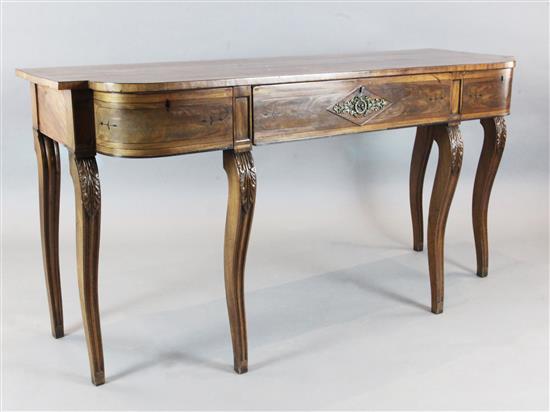 A Regency ebony strung mahogany serving table, W.6ft D.2ft 1in. H.3ft 1in.